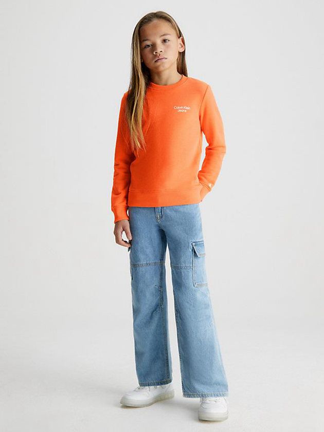 Orange Calvin Klein Organic Cotton Terry Boys's Sweatshirt | XMIS-41785
