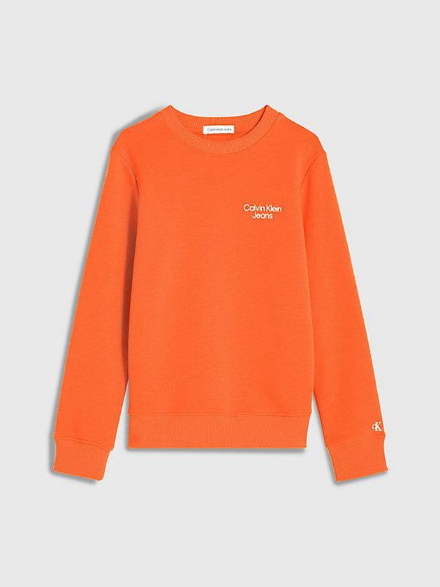 Orange Calvin Klein Organic Cotton Terry Boys's Sweatshirt | XMIS-41785
