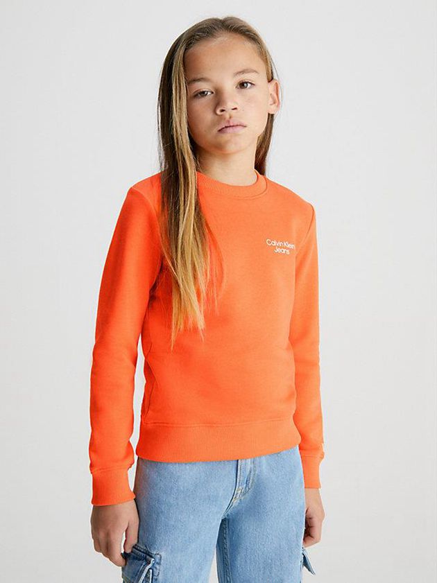 Orange Calvin Klein Organic Cotton Terry Boys\'s Sweatshirt | XMIS-41785