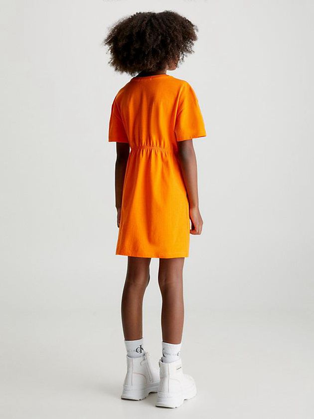 Orange Calvin Klein Overlap T-Shirt Girls's Dress | PALT-91527