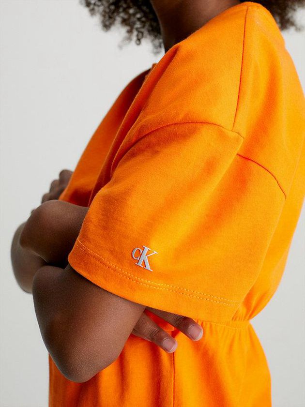 Orange Calvin Klein Overlap T-Shirt Girls's Dress | PALT-91527