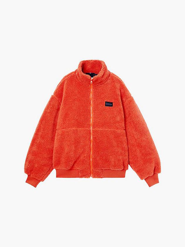Orange Calvin Klein Oversized Padded Sherpa Men Jacket | USZV-65429