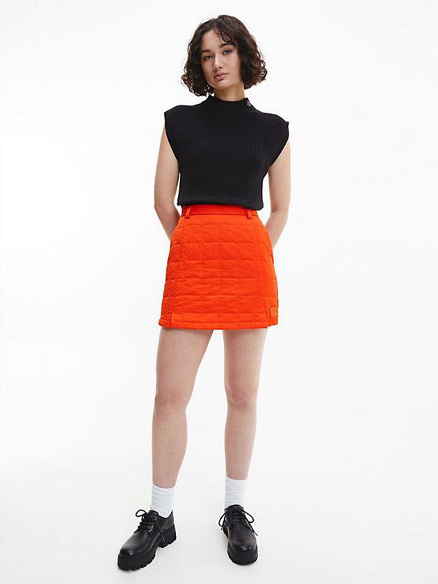 Orange Calvin Klein Quilted Mini Women Skirt | HOKE-25609