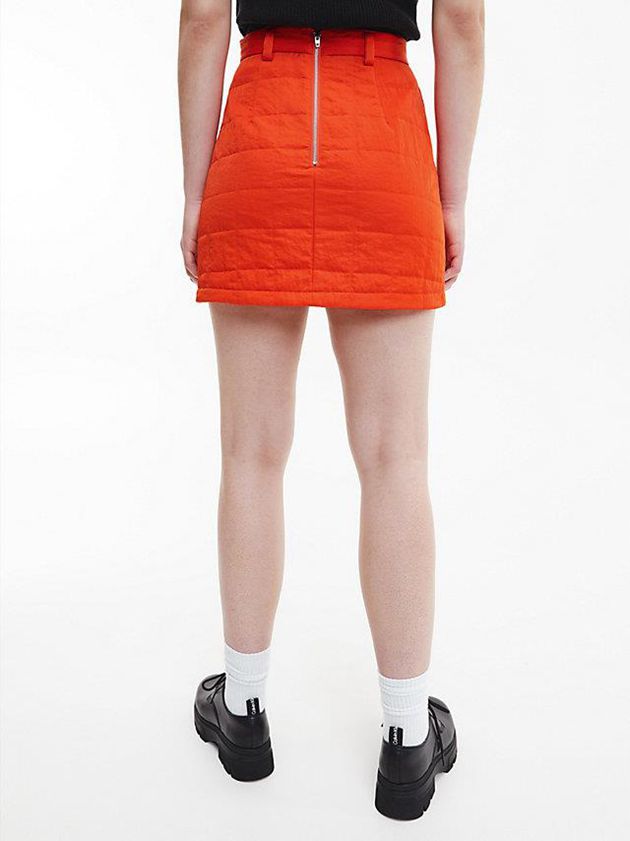 Orange Calvin Klein Quilted Mini Women Skirt | HOKE-25609