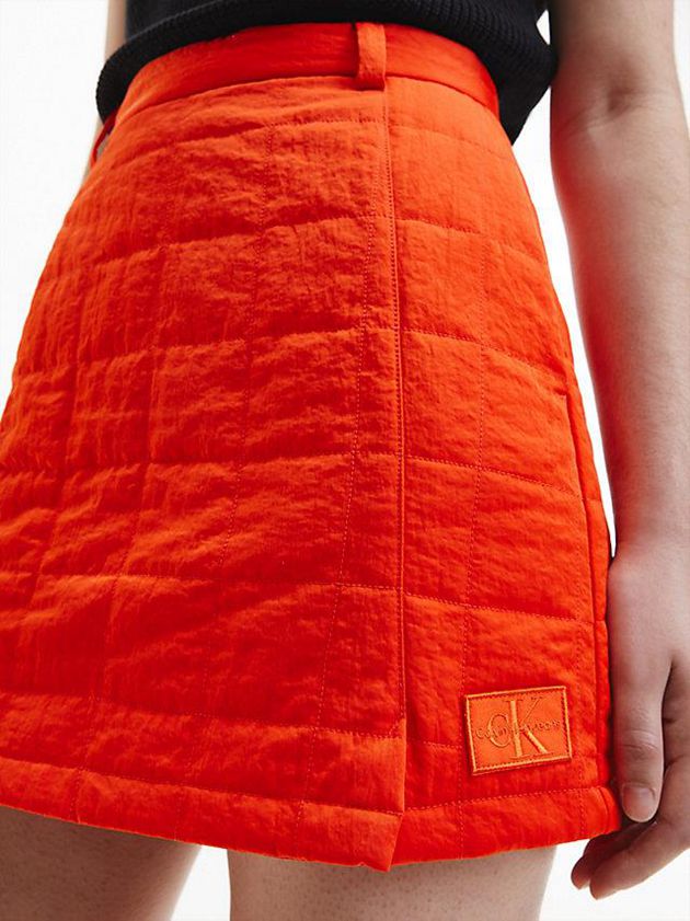 Orange Calvin Klein Quilted Mini Women Skirt | HOKE-25609