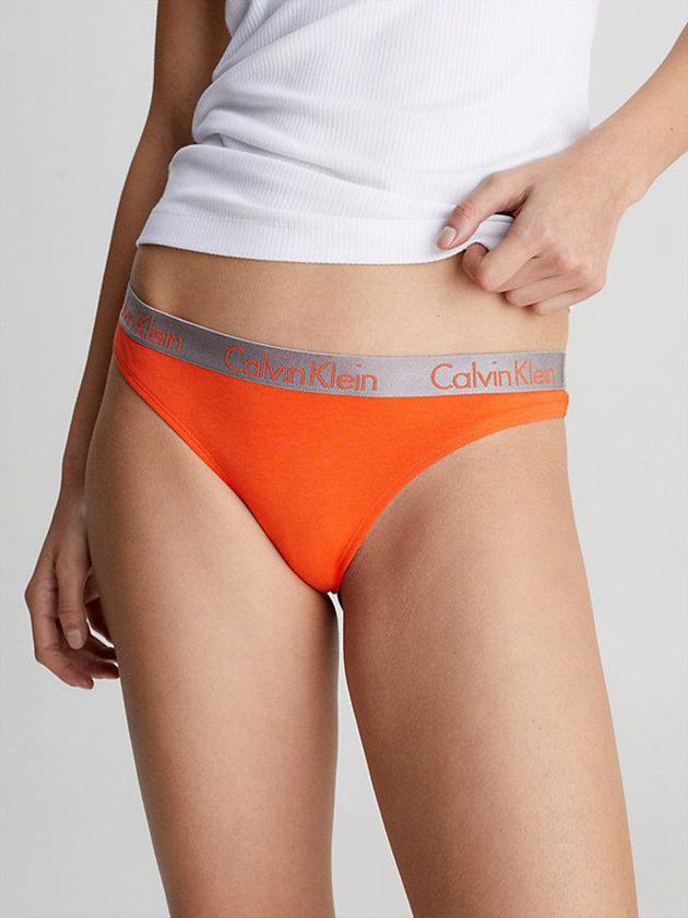 Orange Calvin Klein Radiant Cotton Women Thong | AFJW-71459