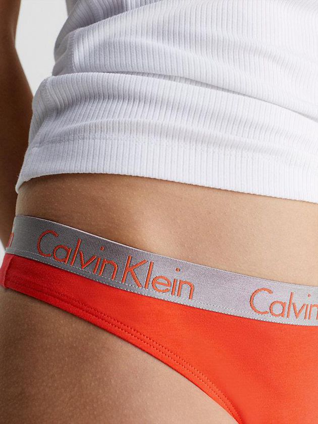 Orange Calvin Klein Radiant Cotton Women Thong | AFJW-71459