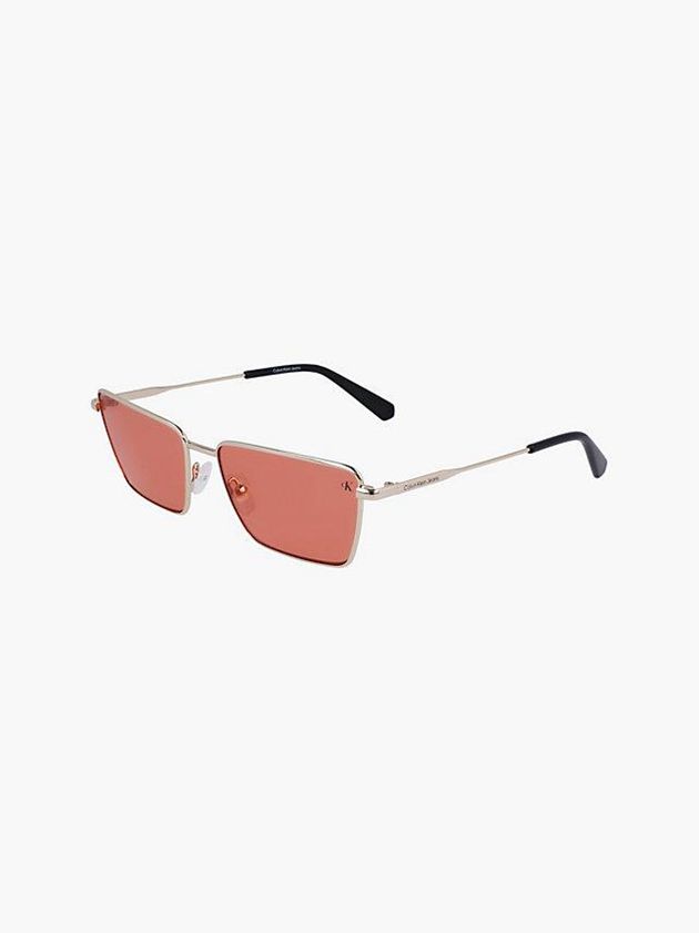 Orange Calvin Klein Rectangle Women Sunglasses | QROL-79423
