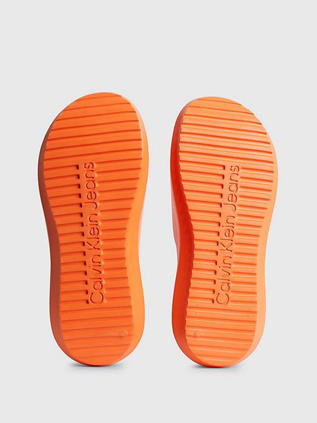 Orange Calvin Klein Recycled Hybrid Sliders Men Slippers | KCOZ-21630