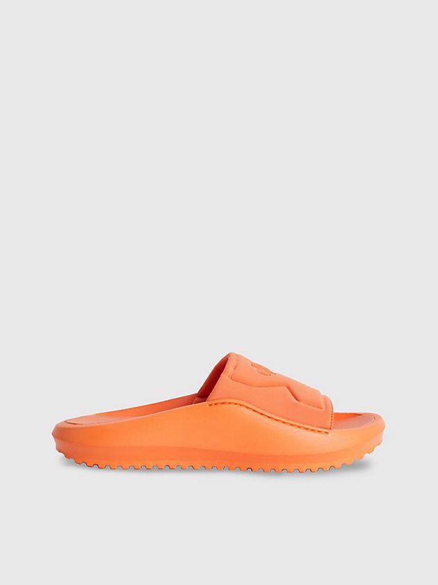 Orange Calvin Klein Recycled Hybrid Sliders Men Slippers | KCOZ-21630