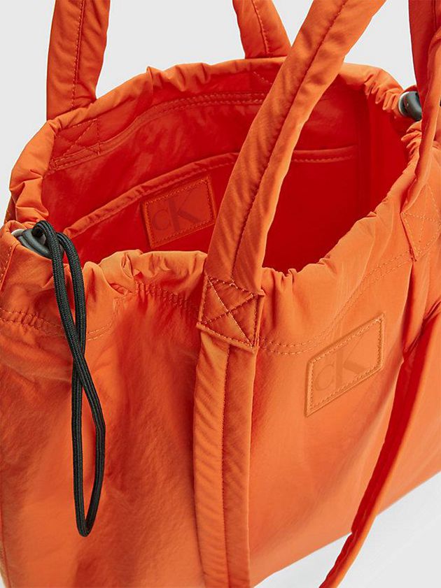 Orange Calvin Klein Recycled Nylon Reversible Tote Women Bags | SXLE-28541