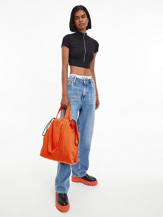 Orange Calvin Klein Recycled Nylon Reversible Tote Women Bags | SXLE-28541