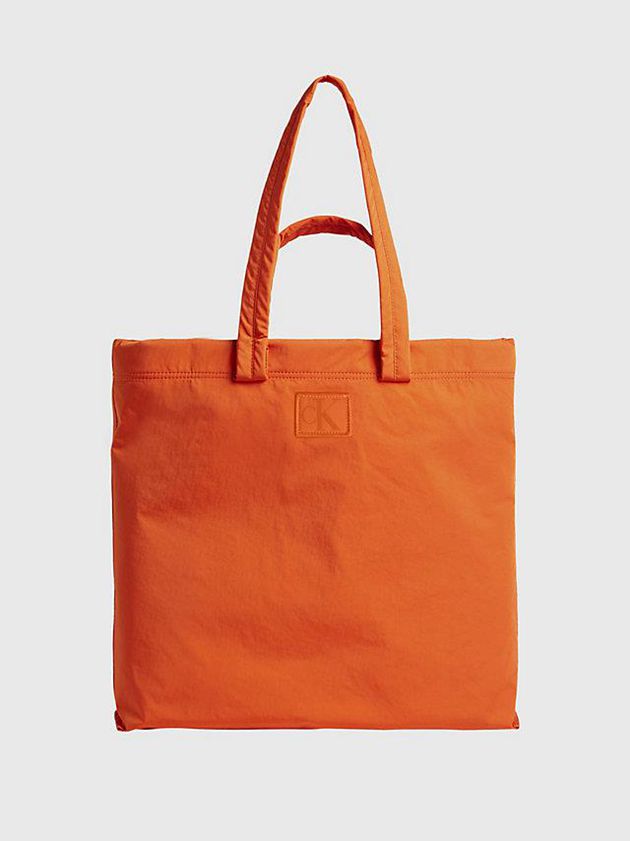 Orange Calvin Klein Recycled Nylon Reversible Tote Women Bags | SXLE-28541