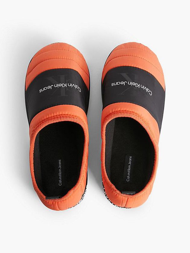 Orange Calvin Klein Recycled Quilted Men Slippers | SLRT-46109
