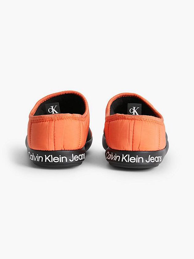 Orange Calvin Klein Recycled Quilted Men Slippers | SLRT-46109