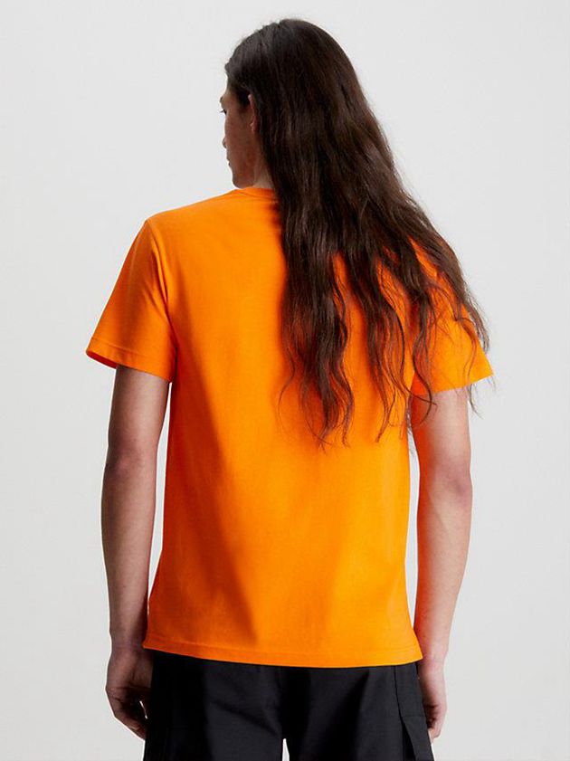Orange Calvin Klein Relaxed Organic Cotton Men T-Shirt | RQCM-04856