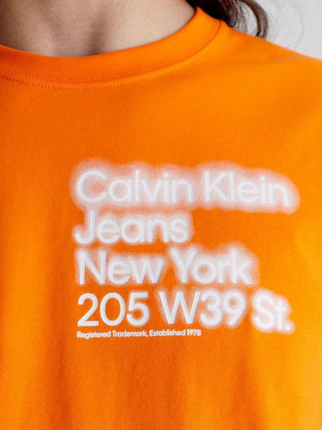 Orange Calvin Klein Relaxed Organic Cotton Men T-Shirt | RQCM-04856