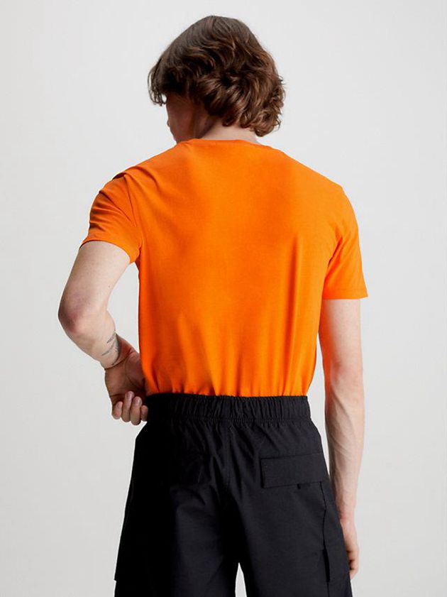 Orange Calvin Klein Slim Monogram Men T-Shirt | BGMZ-92608