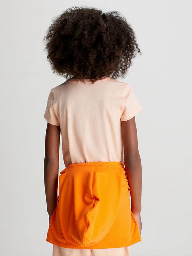Orange Calvin Klein Slim Organic Cotton Girls's T-Shirt | XCDZ-18245