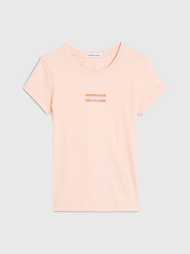 Orange Calvin Klein Slim Organic Cotton Girls's T-Shirt | XCDZ-18245