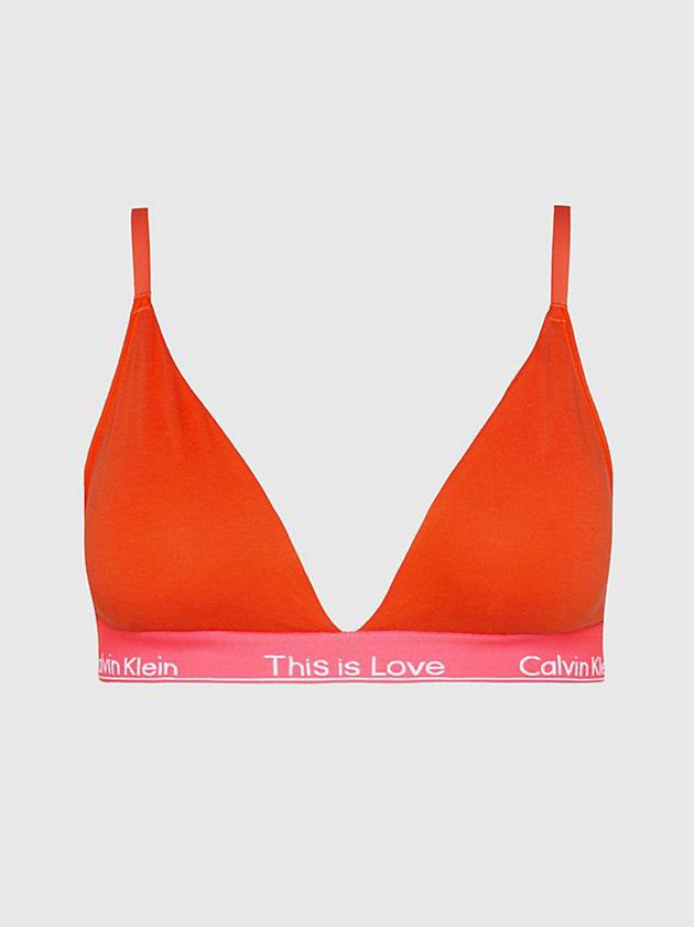 Orange Calvin Klein Triangle - Pride Women Bra | DYFE-20315