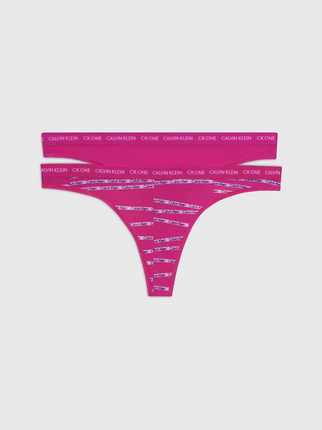 Pink Calvin Klein 2 Pack - CK One Women Thong | LZCU-45072