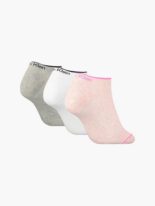 Pink Calvin Klein 3 Pack Ankle Women Socks | EVRC-07253
