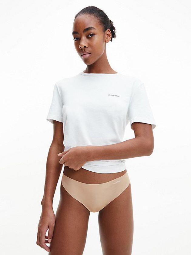 Pink Calvin Klein 3 Pack - Invisibles Women Thong | CUHI-14065