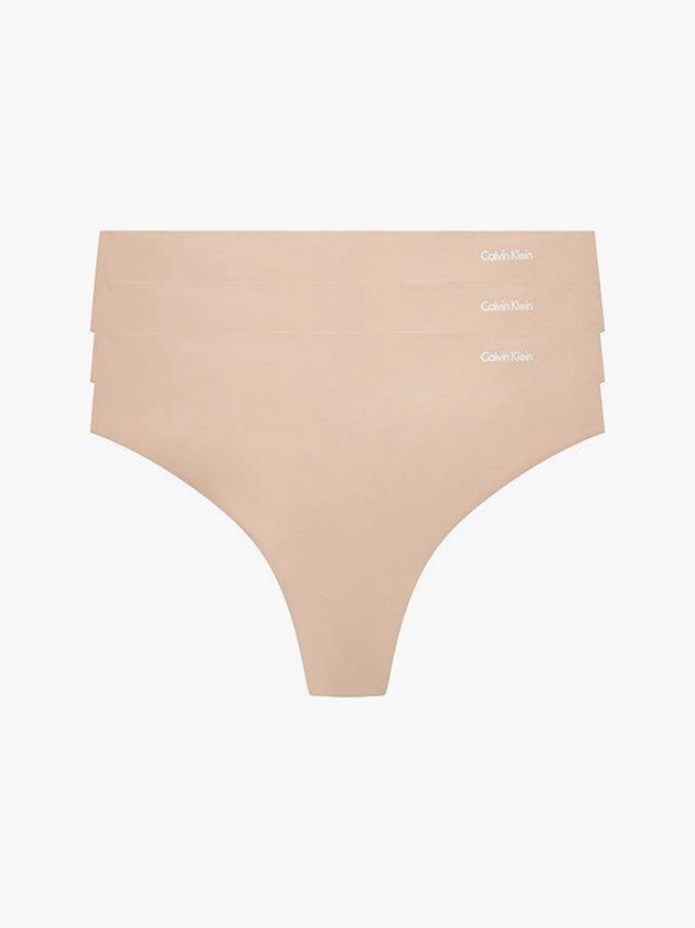 Pink Calvin Klein 3 Pack - Invisibles Women Thong | CUHI-14065