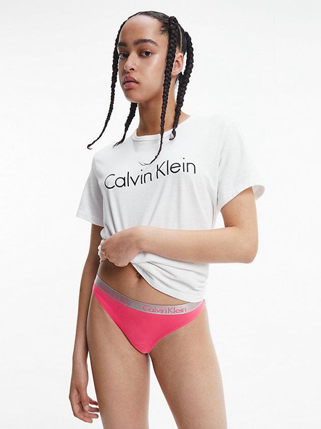 Pink Calvin Klein 3 Pack - Radiant Cotton Women Thong | NAZL-86043