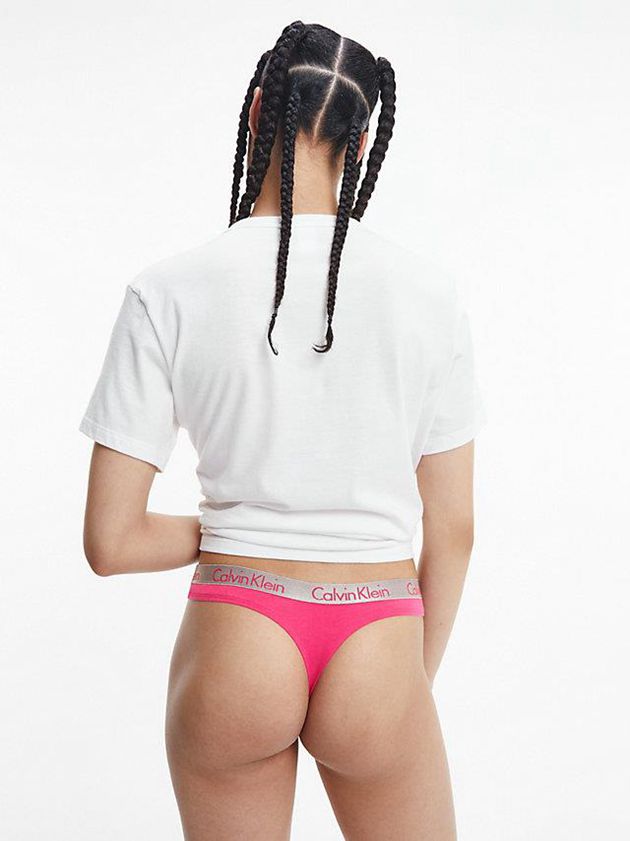 Pink Calvin Klein 3 Pack - Radiant Cotton Women Thong | NAZL-86043