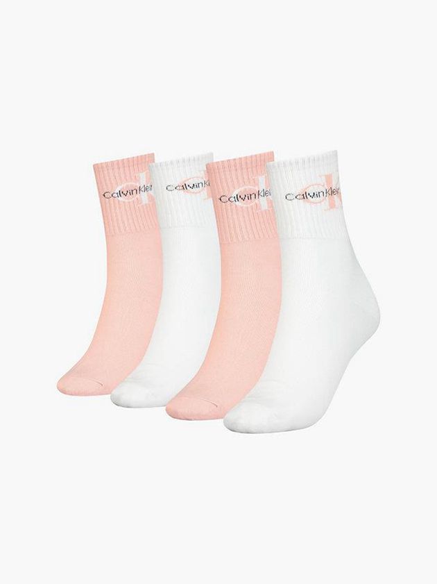 Pink Calvin Klein 4 Pack Crew Gift Set Women Socks | NUJQ-10896