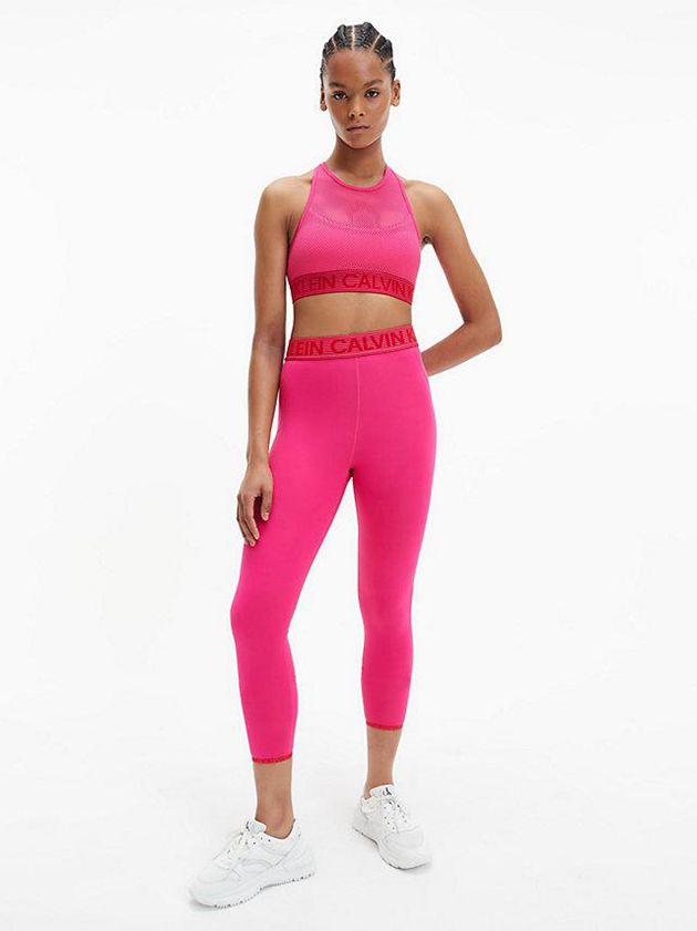 Pink Calvin Klein 7/8 Gym Women Leggings | WUTS-18652