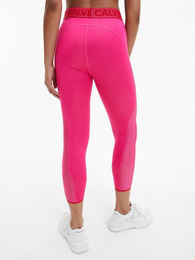 Pink Calvin Klein 7/8 Gym Women Leggings | WUTS-18652