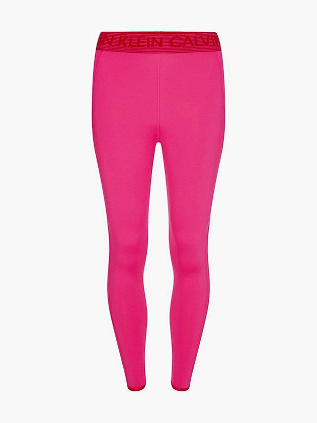 Pink Calvin Klein 7/8 Gym Women Leggings | WUTS-18652