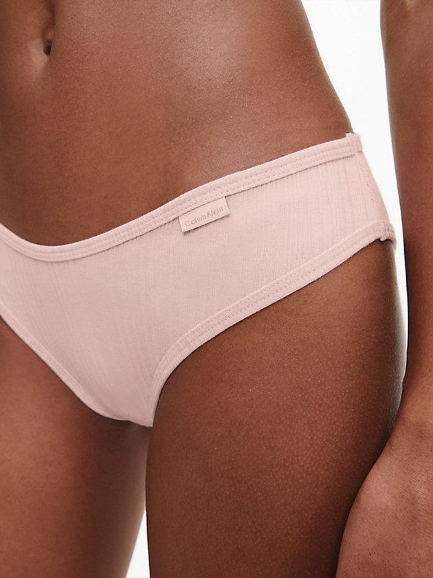 Pink Calvin Klein Bikini - Pure Ribbed Women Briefs | USKZ-74128