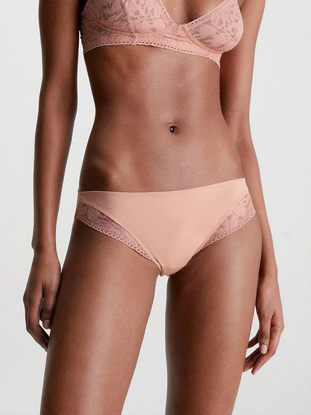 Pink Calvin Klein Bikini - Ultra Soft Lace Women Briefs | WGSO-10547