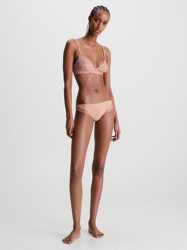 Pink Calvin Klein Bikini - Ultra Soft Lace Women Briefs | WGSO-10547