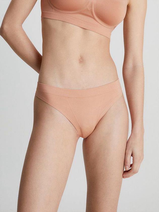 Pink Calvin Klein Bonded Flex Women Thong | FIGX-57623
