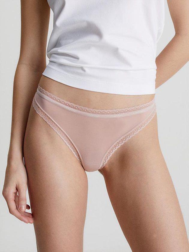 Pink Calvin Klein Bottoms Up Women Thong | UVDT-42507