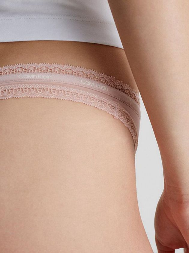Pink Calvin Klein Bottoms Up Women Thong | UVDT-42507