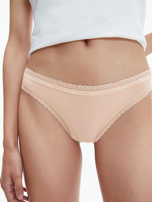 Pink Calvin Klein Bottoms Up Women Thong | UVDT-42507