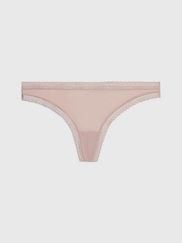 Pink Calvin Klein Bottoms Up Women Thong | UVDT-42507