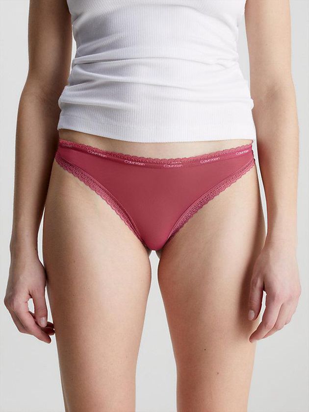 Pink Calvin Klein Bottoms Up Women Thong | YFJX-87903