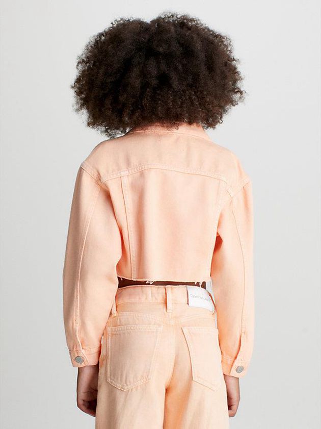 Pink Calvin Klein Cropped Denim Girls's Jacket | XBNS-05942