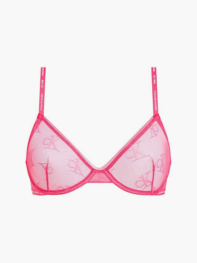 Pink Calvin Klein Demi Plunge - CK One Women Bra | MSZT-38970
