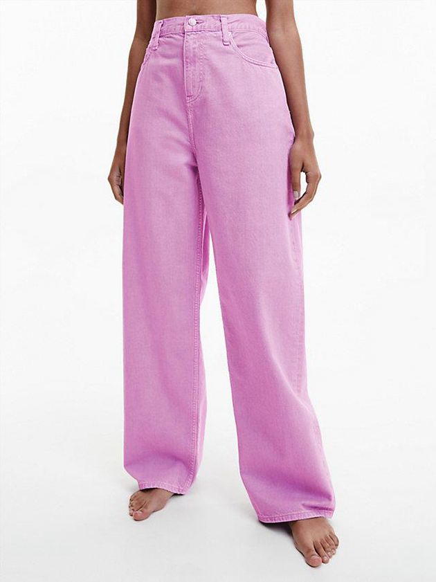 Pink Calvin Klein High Rise Relaxed Women Jeans | DVHQ-75986