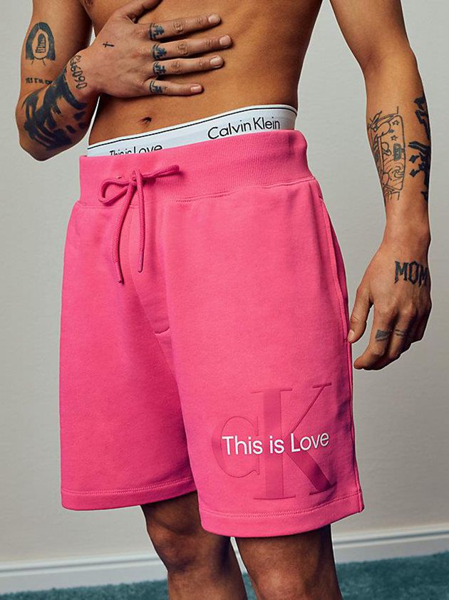 Pink Calvin Klein Jogger - Pride Men Shorts | AIBJ-35462