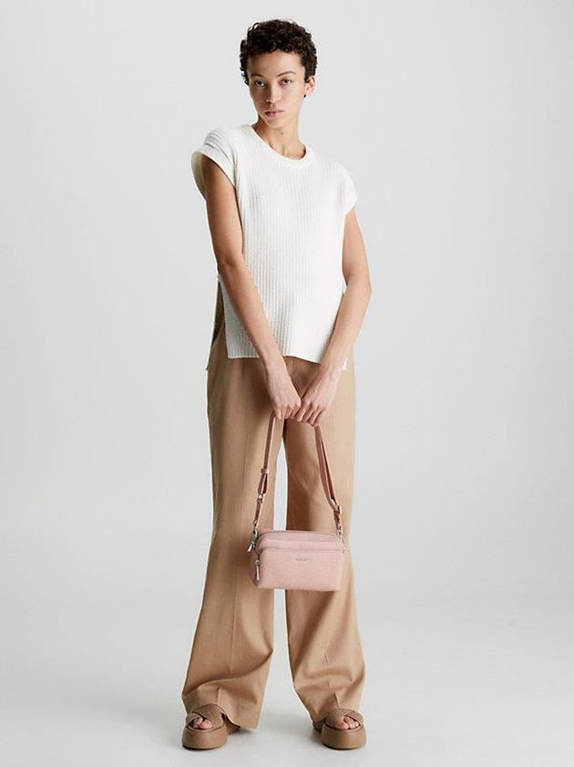 Pink Calvin Klein Large Recycled Crossbody Women Bags | NHUM-23891