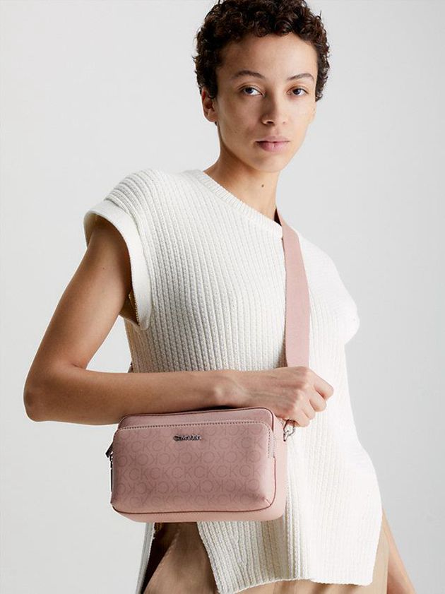 Pink Calvin Klein Large Recycled Crossbody Women Bags | NHUM-23891